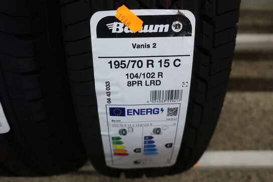 6 stk. dæk BARUM 195/70 R 15 C 104/102 R