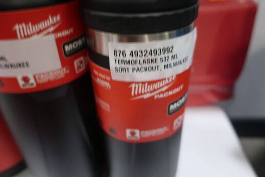 3 stk. thermoflasker MILWAUKEE samt køletaske