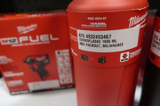 3 stk. thermoflasker MILWAUKEE samt køletaske