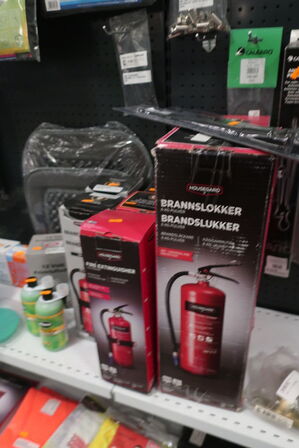 Sædeovertræk, pulverslukkere m.v. 