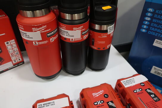 3 stk. thermoflasker MILWAUKEE samt køletaske