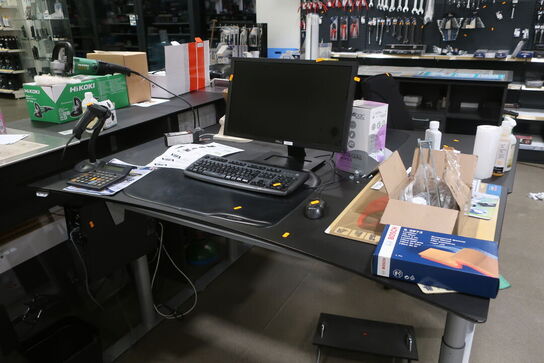 El. hæve/sænke skrivebord med indhold