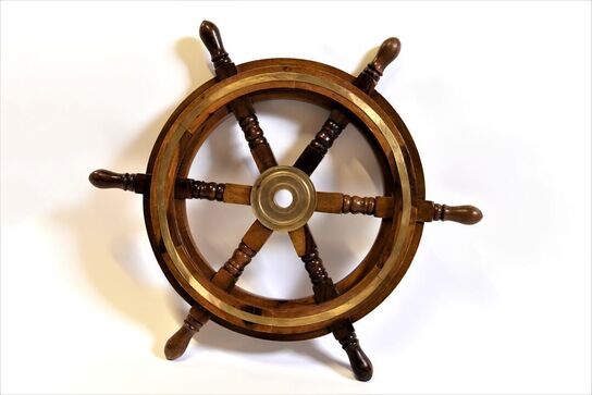 Maritimt Skibsrat Ø 46cm - med trægreb ubrugt 