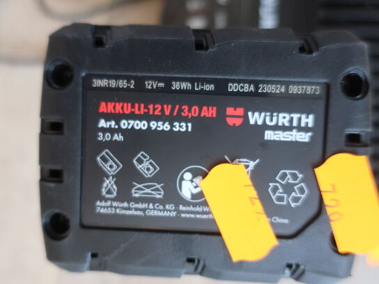 Batteri & lader WÜRTH 12V