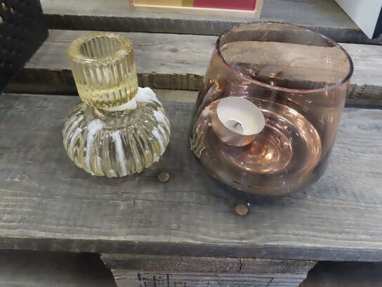 Blandede lysestager i kasse