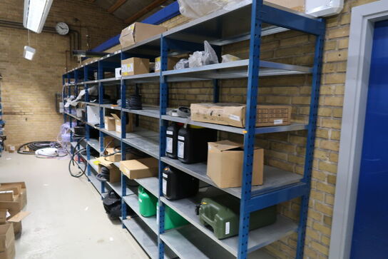 10 fag lagerreoler uden indhold