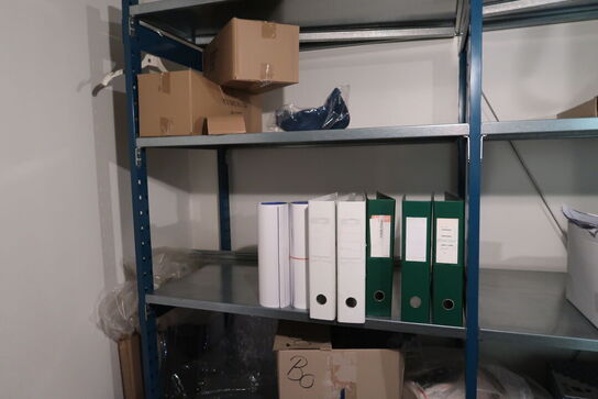 Lagerreoler med div. Kontorartikler m.m.