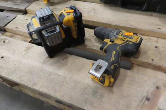 Rotationslaser samt skruemaskine DEWALT