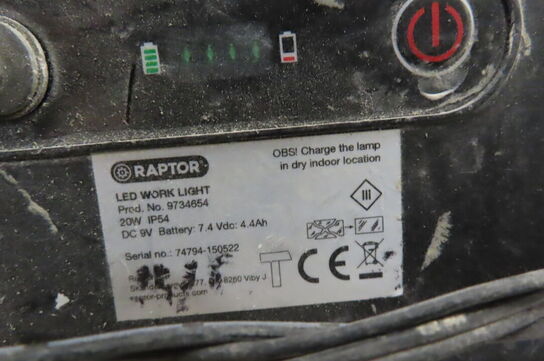 Betonsliber samt arbejdslampe RAPTOR