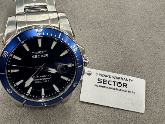 Armbåndsur SECTOR 450 41MM 3H AUTO BLUE DIAL BR SS