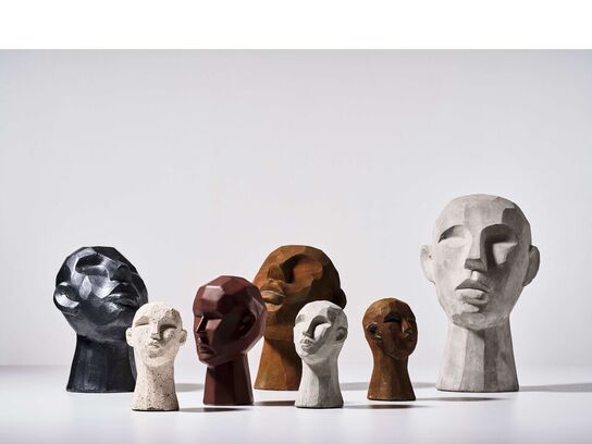 80 stk. Figur Hoved Talvik Cement Grå H30