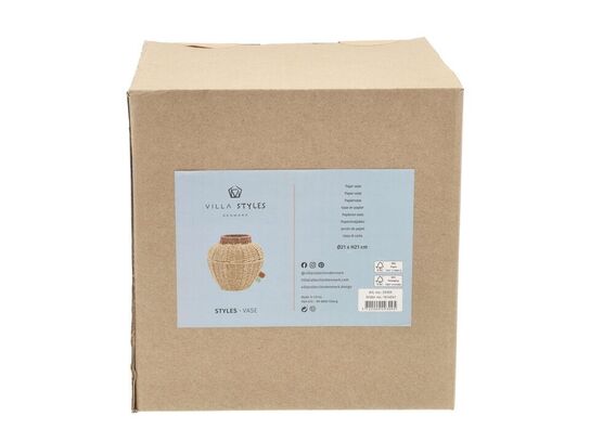 20 stk. Vase Styles 21 x 21 cm Natur Papir