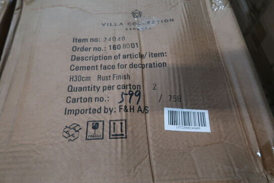 84 stk. Figur Hoved Talvik Cement Gråbrun H30