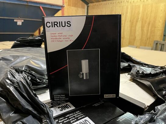 Pll. Lamper BULLIT VÆG (34 Stk.) + CIRIUS (13 Stk.)