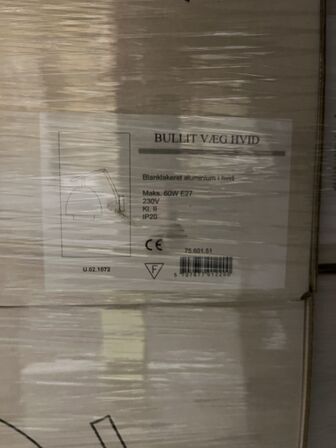 Pll. Lamper BULLIT VÆG (34 Stk.) + CIRIUS (13 Stk.)