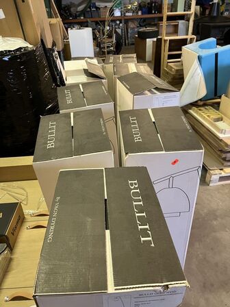 9 Stk. Lamper Bulit Hvid Aluminum