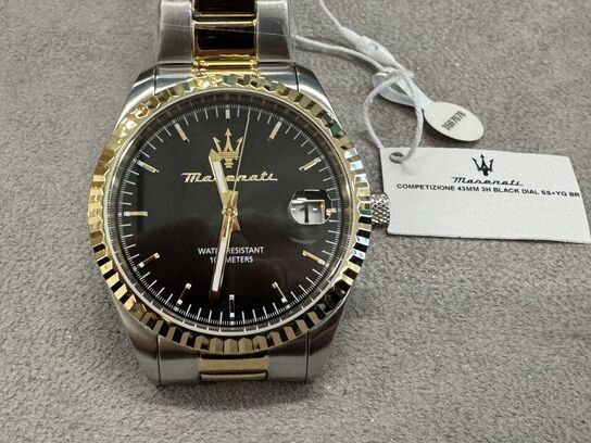Armbåndsur  MASERATI COMPETIZIONE 43 MM 3H BLACK DIAL SS+YG BR