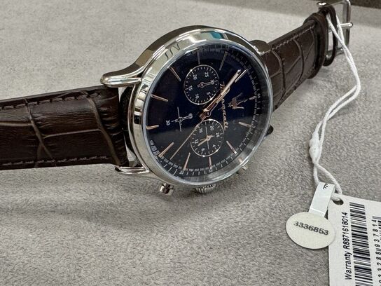 Armbåndsur  MASERATI EPOCA 42 MM CHR BLUE DIAL BROWN ST