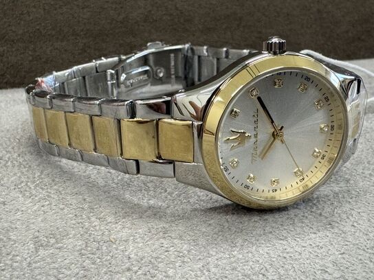Armbåndsur  MASERATI ATTRAZIONE 30 MM 3H SILVER DIAL SS+YG BR