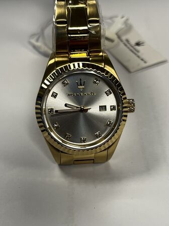 Armbåndsur  MASERATI COMPETIZIONE 31 MM 3H S/WHITE DIAL BR YG