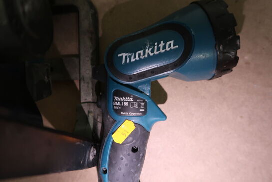 2 stk. arbejdslamper MAKITA DML185, DML805 med batteri