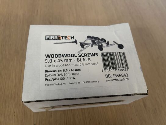 Skruer til Troldtekt, 5,0x45mm BLACK 500stk