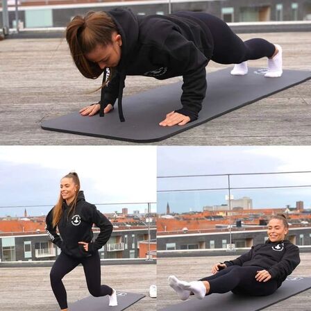 5 stk. Træningsmåtte - Sort og tyk