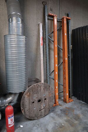 Div. vanger til pallereoler samt kabeltromle