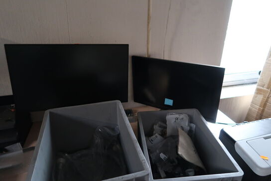 El. hæve/sænke skrivebord, 2 stk. barstole, printer BROTHER,