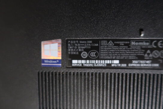 Bærbarcomputer DELL Vostro 3590