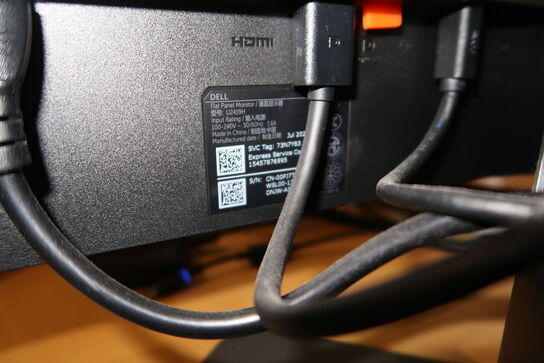 2 stk. computerskærme DELL U2419H, tastatur, headset JABRA