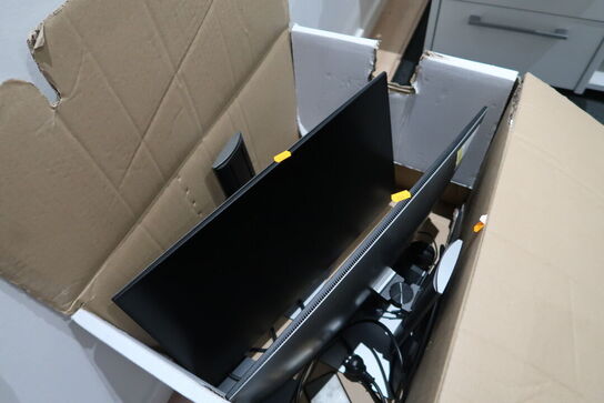 2 stk. computerskærme DELL U2419H samt dockingstation LENOVO