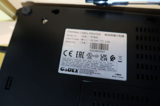 Thermal label printer GODEX RT833i med div. Labels