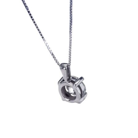 Diamanthalskæde med 0,96 ct. naturlig diamant og 14K hvidguld