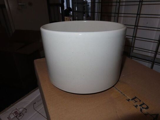 1 stk. krukke, stentøj 18x12 cm, creamhvide