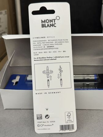 12 stk. Fyldepenne/Fineliner Refill MONTBLANC PACIFIC BLUE