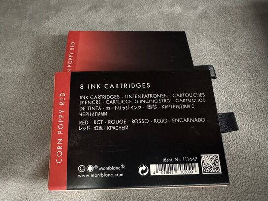 16 stk. Blækpatroner MONTBLANC CORN POPPY RED