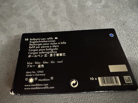 10 stk. Fyldepenne/Ballpoint Refill MONTBLANC ROYAL BLUE