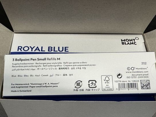 30 stk. Fyldepenne/Ballpoint Small refill MONTBLANC ROYAL BLUE