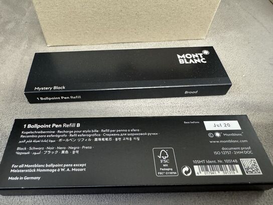 2 stk. Fyldepenne/Ballpoint Refill MONTBLANC MYSTERY BLACK