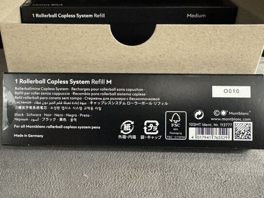 10 stk. Fyldepenne/Rollerball Refill MONTBLANC MYSTERY BLACK