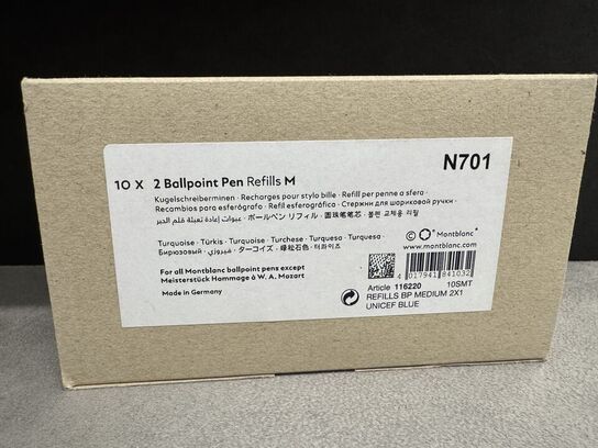 20 stk. Fyldepenne/Ballpoint Refill MONTBLANC TURQUOISE
