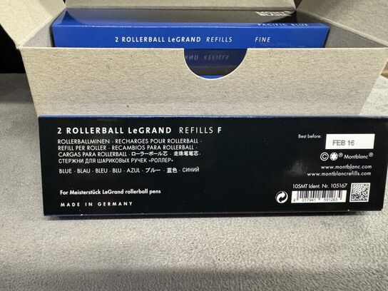 20 stk. Fyldepenne/Rollerball LeGrand Refill MONTBLANC PACIFIC BLUE