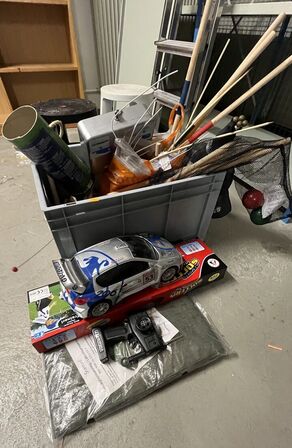 Blandet Lot m. Spil, Pressening, Bil, Pengekasse