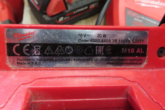 2 stk. Akku-værktøj samt akku-støvsuger MILWAUKEE