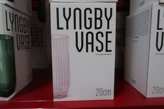 2 stk. Lyngby glasvase pink 20 cm