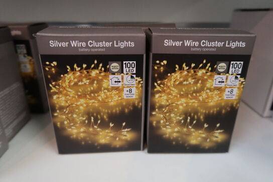 14 pk. Klyngelys LED lyskæde indendørs 1 meter 320 LED lys varm hvid