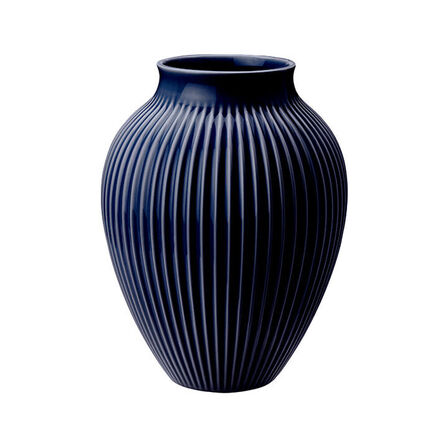 Knabstrup Keramik Ripple vase mørkeblå H27 cm