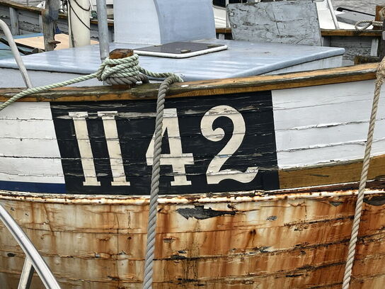 35 fod tidl. fiskefartøj/lystfartøj, ep på eg, 1965, mahogni styrehus