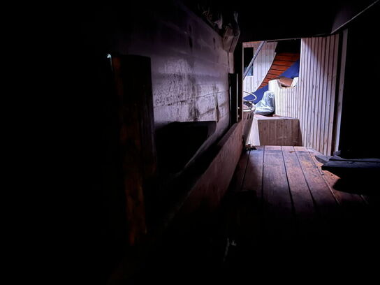 35 fod tidl. fiskefartøj/lystfartøj, ep på eg, 1965, mahogni styrehus